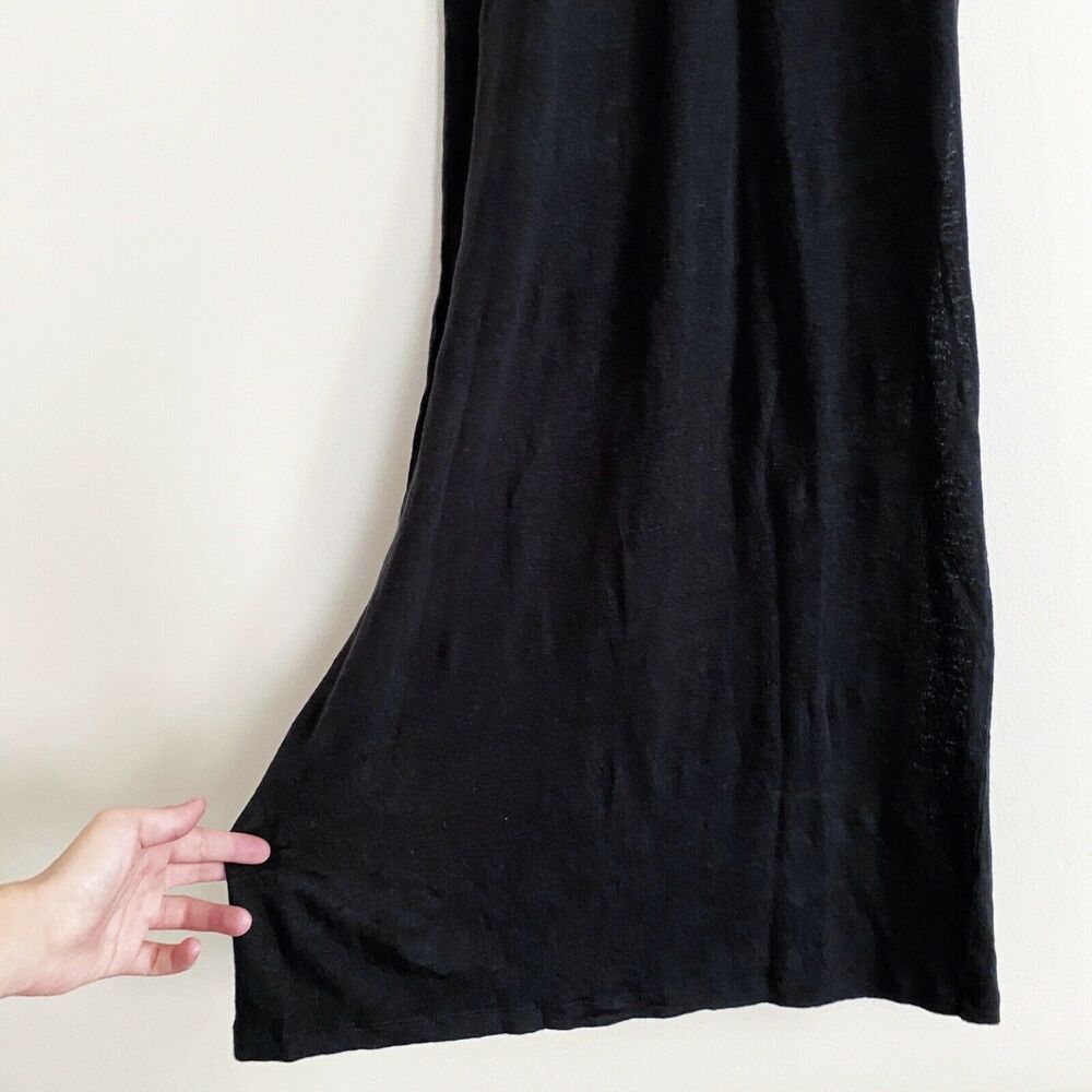 IRO Size XS Daisy Linen Knit Maxi Dress Lace Up V Neck Sleeveless Washed Black - Picture 5 of 10